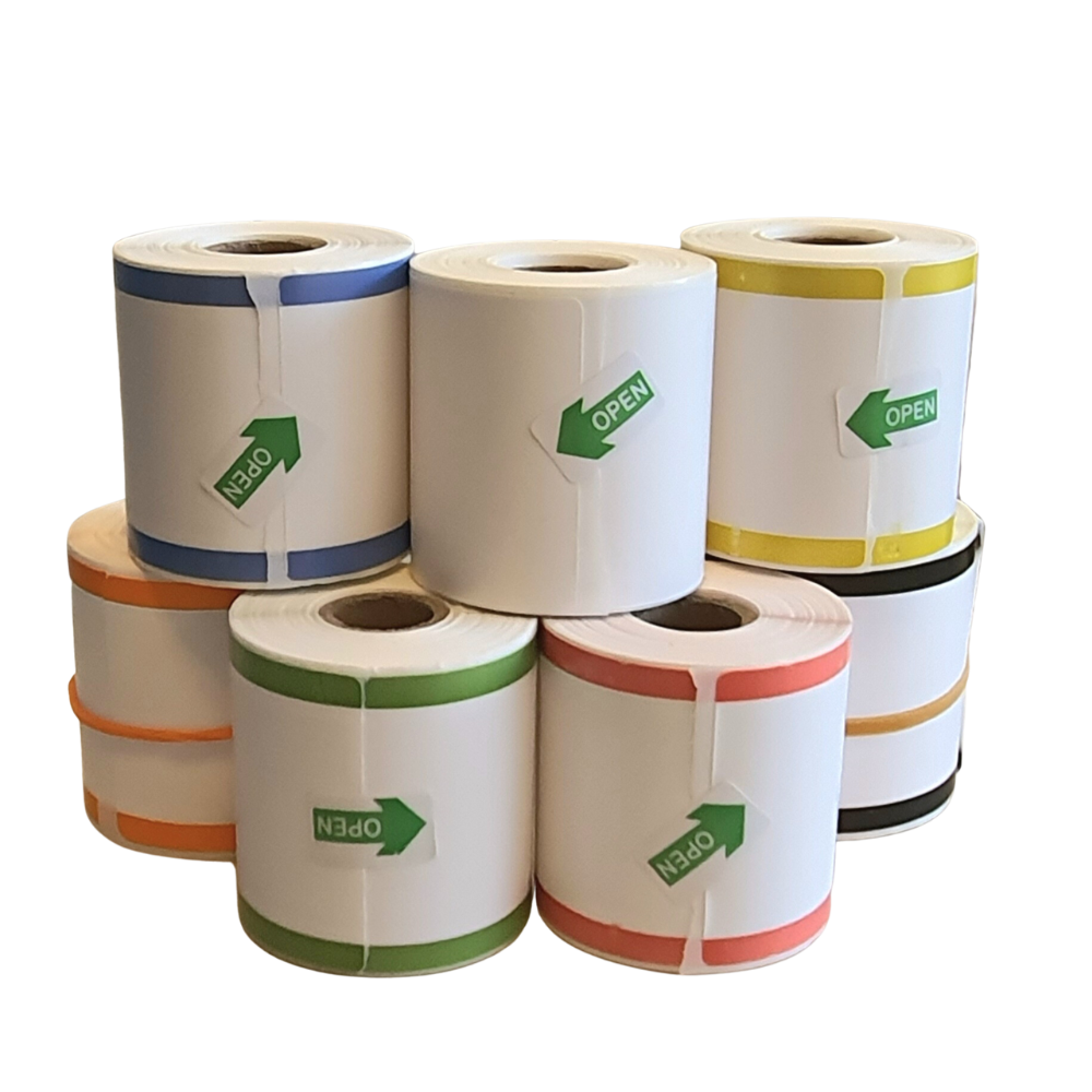 Roll of durable blue Clevermode test tags
